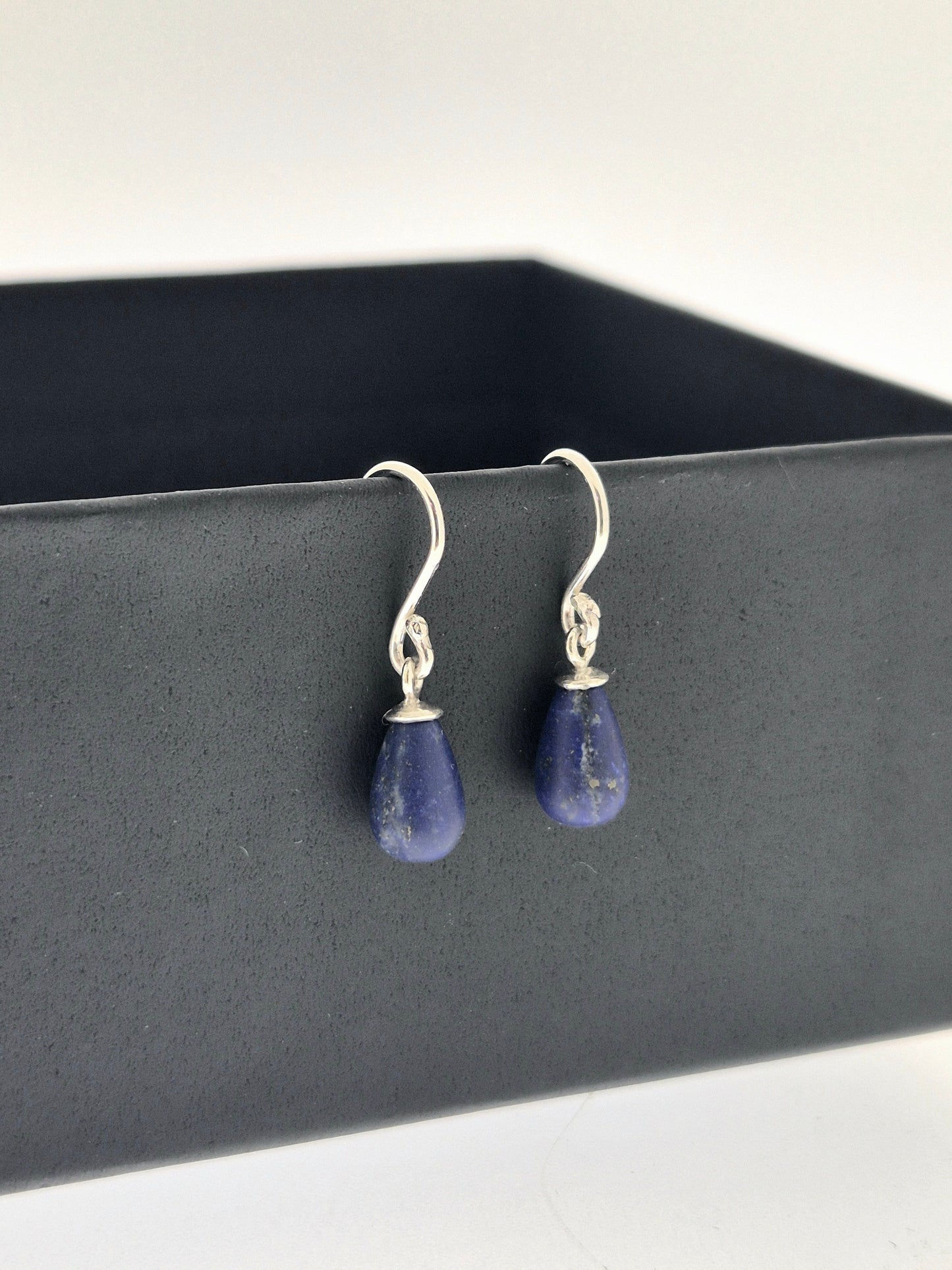 Sterling Silver Natural Gemstone Drop Earrings