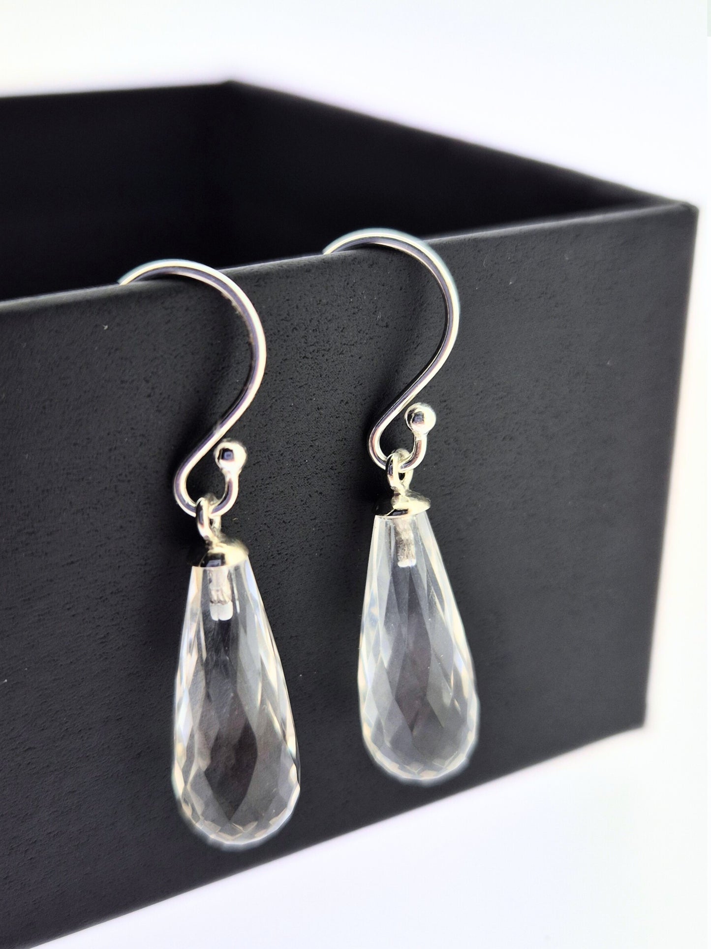 Sterling Silver Natural Gemstone Drop Earrings