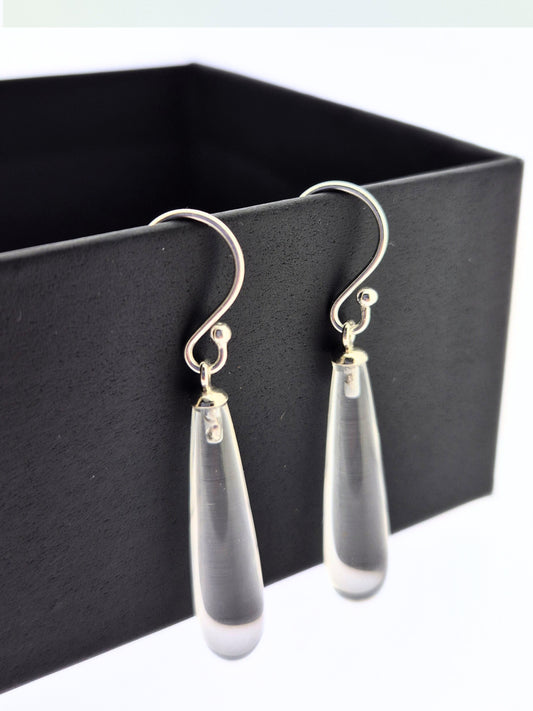 Sterling Silver Natural Gemstone Long Drop Earrings