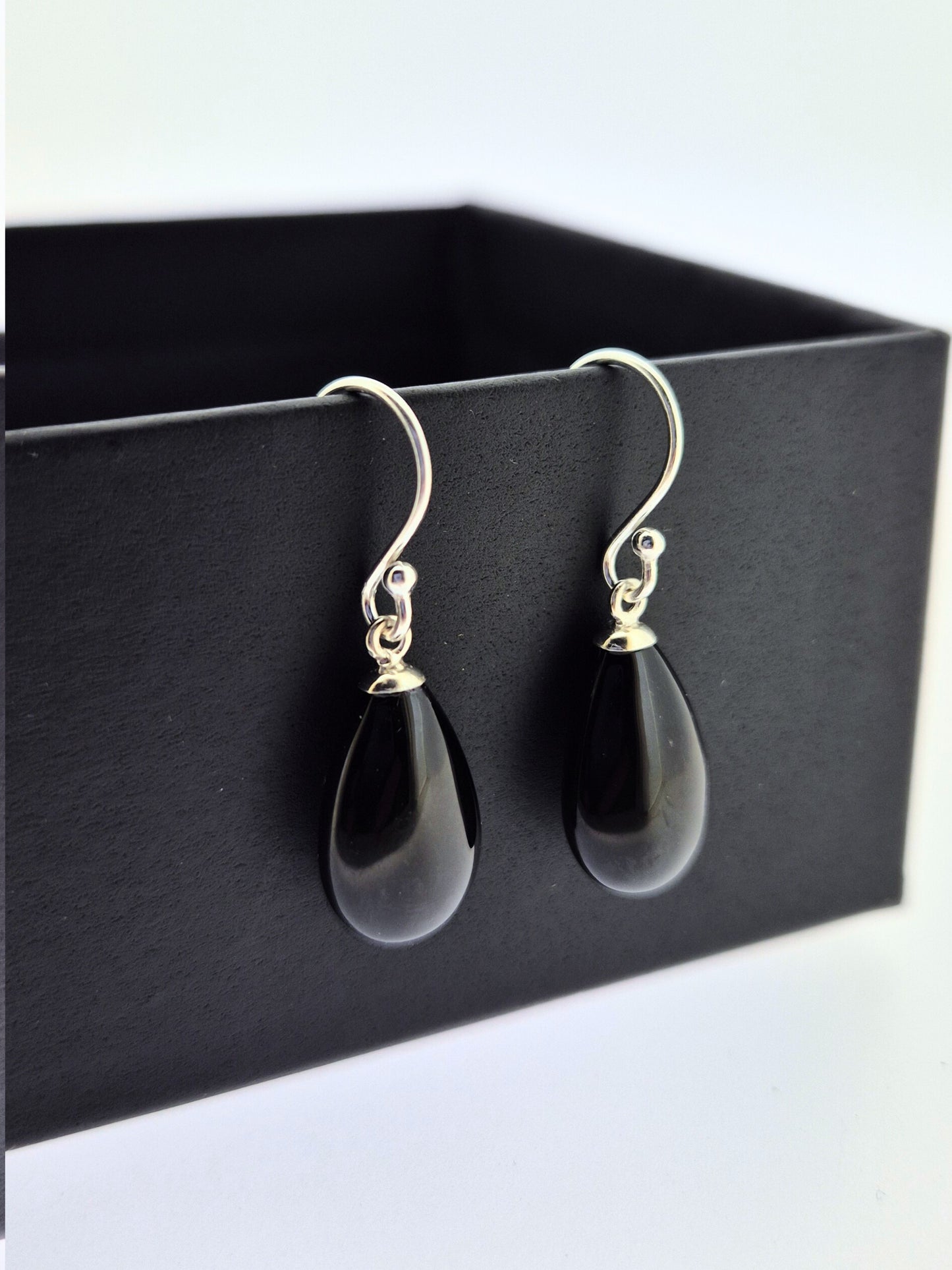 Sterling Silver Natural Gemstone Drop Earrings