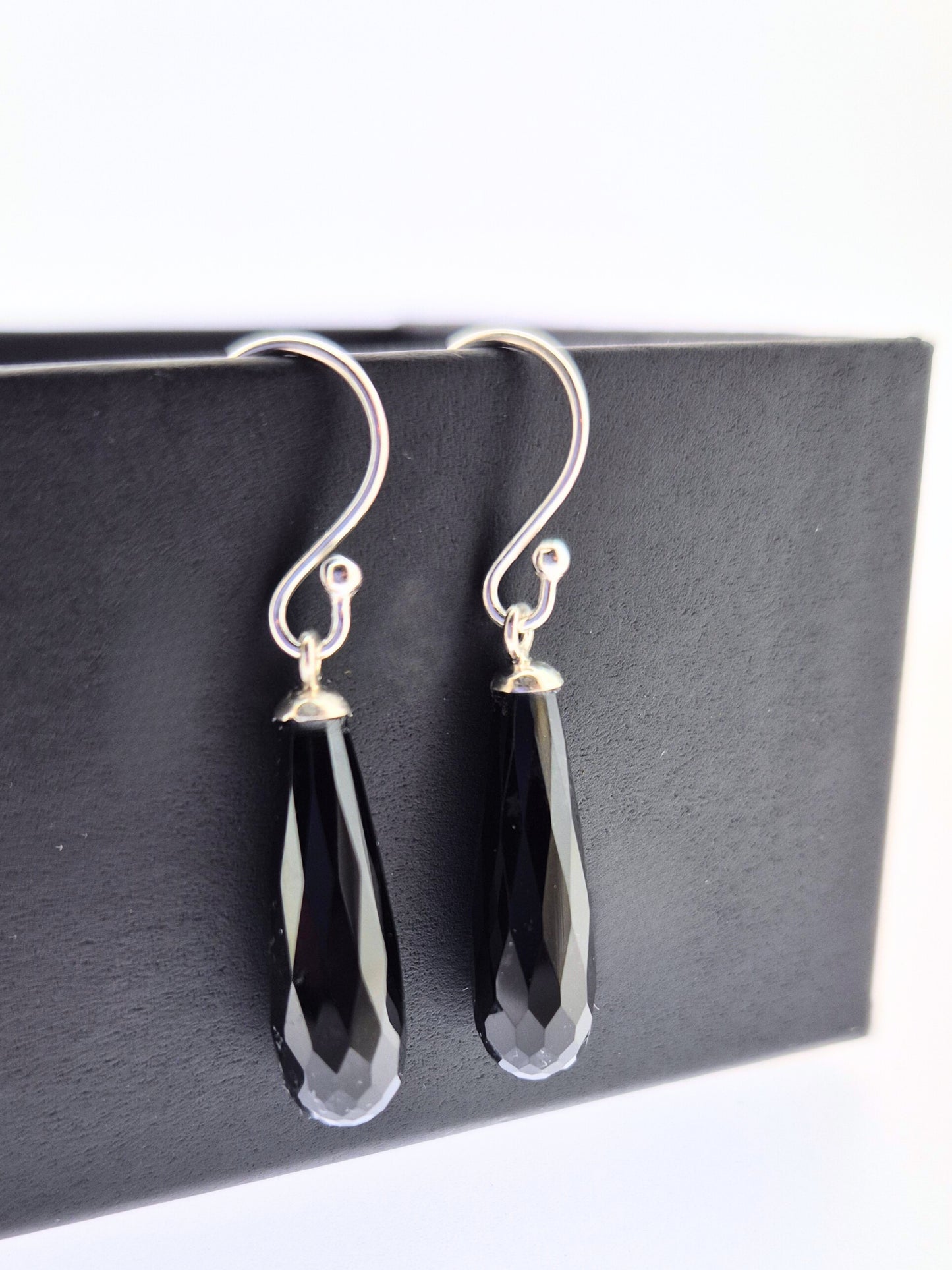 Sterling Silver Natural Gemstone Long Drop Earrings