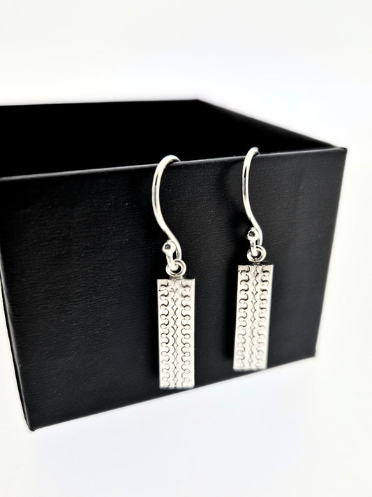 Sterling Silver Geo Drop Earrings