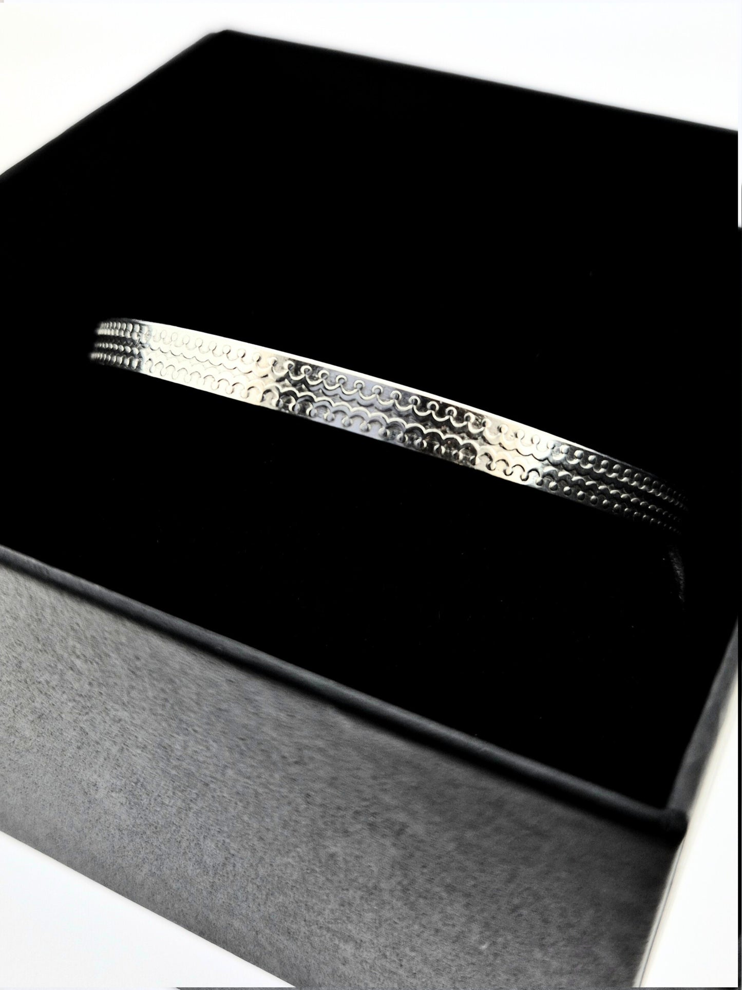 Sterling Silver Geo Bangle