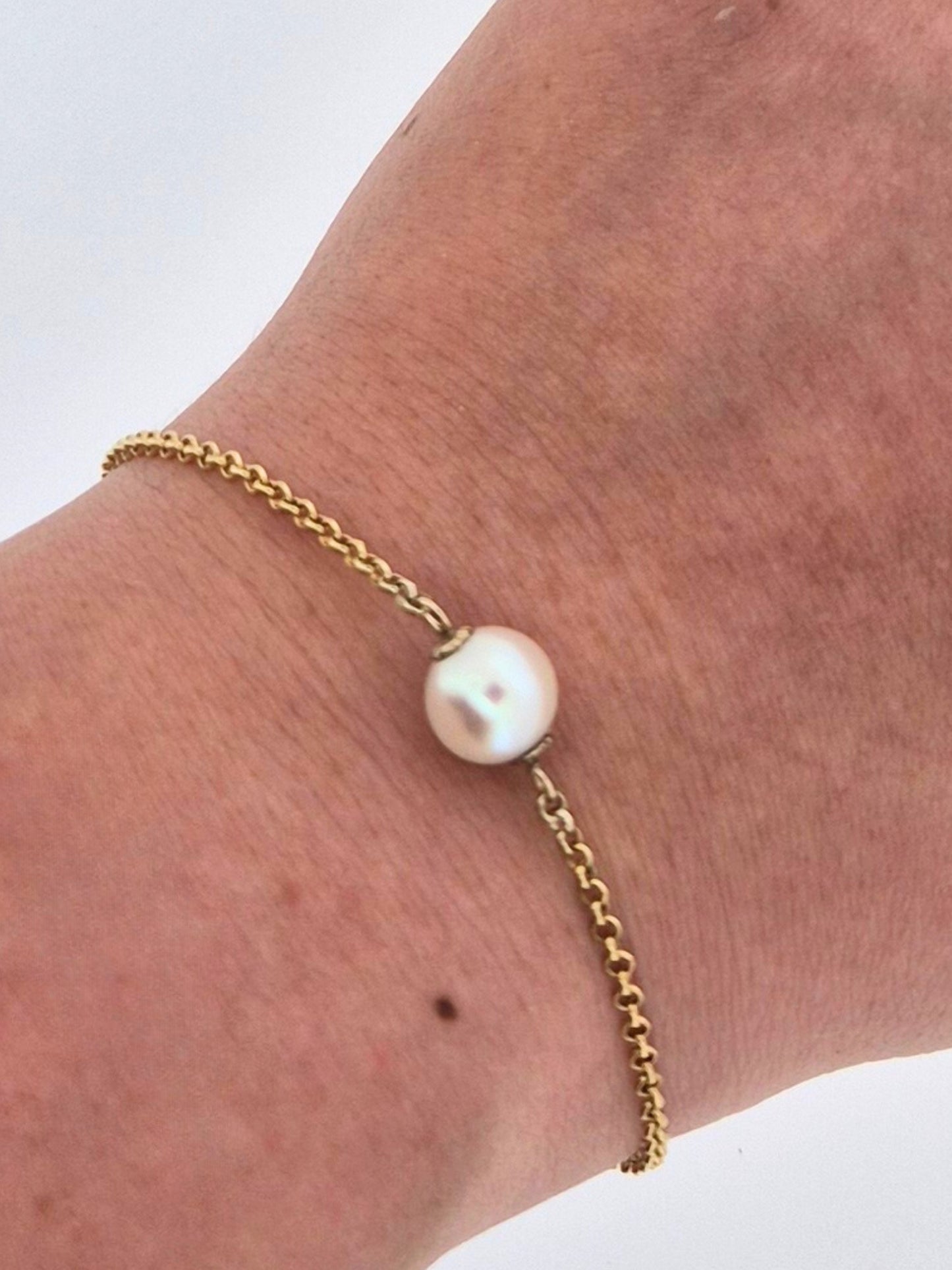 9ct Yellow Gold and Pearl Bracelet