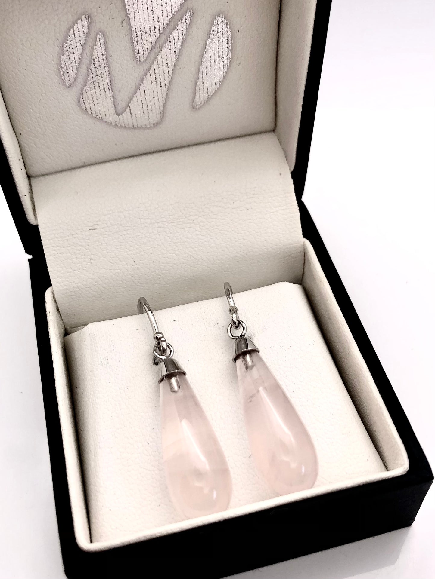 9ct Gold Rose Quartz Briolette Drop Earrings