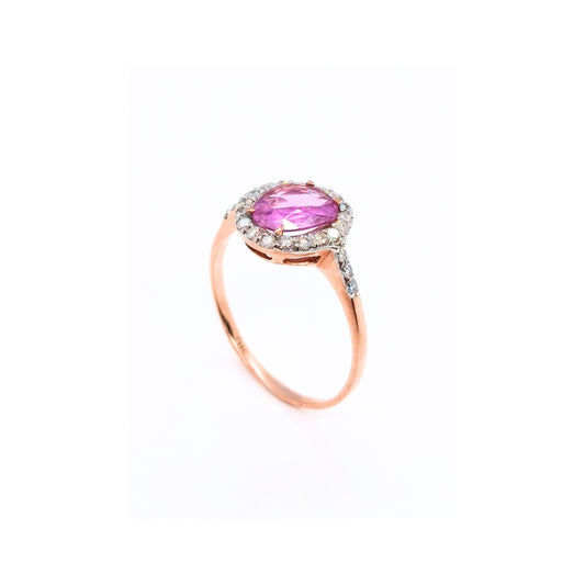 9ct Rose Gold Sapphire and Diamond Ring