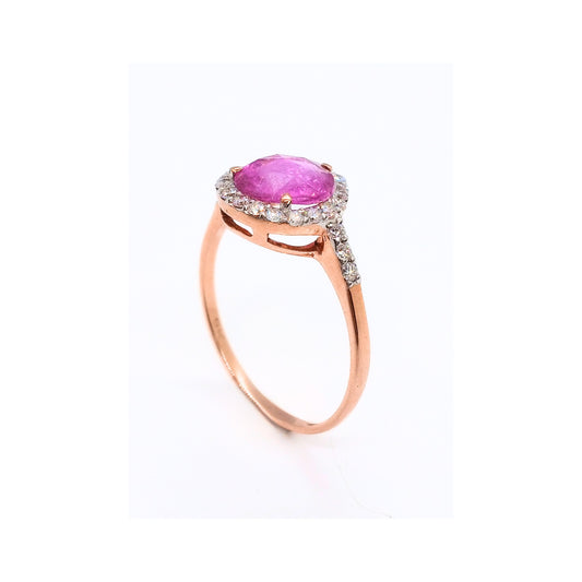 9ct Rose Gold Sapphire and Diamond Ring